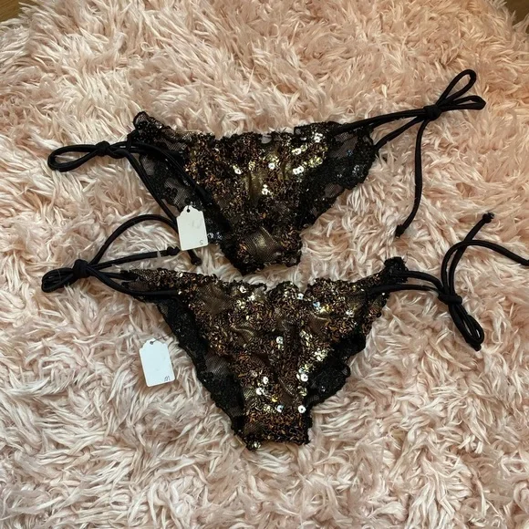 Black and Gold Sequins Bikini small and medium NWT - Picture 6 of 12